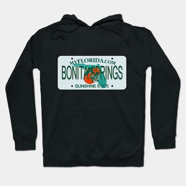 Bonita Springs Florida License Plate Hoodie by Mel's Designs